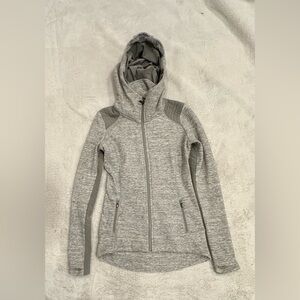 Athleta Stronger Hoodie Full Zip Up Sweatshirt Jacket Gray XXS